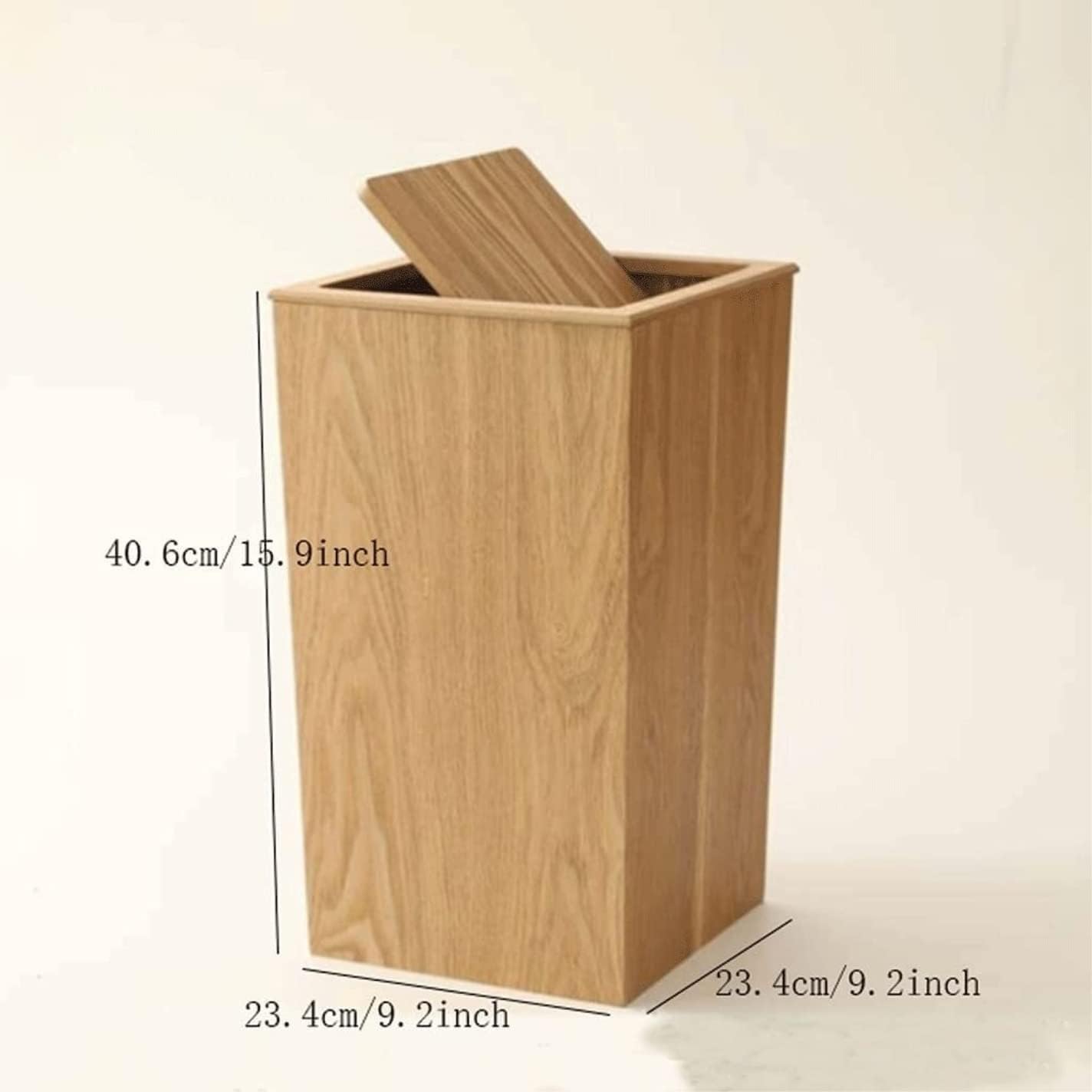 JoyToyz 23.4x23.4x40.6cm 木製ゴミ箱（蓋付き） - 家庭用バス