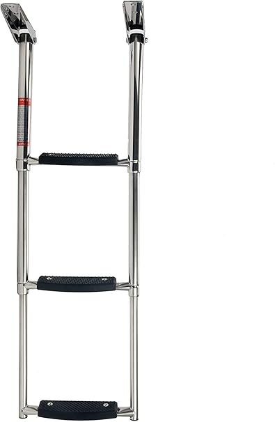 Amarine Made 3/4 Step Wide Steps Stainless Steel Telescoping Boat Ladder Swim Step (3 Step)