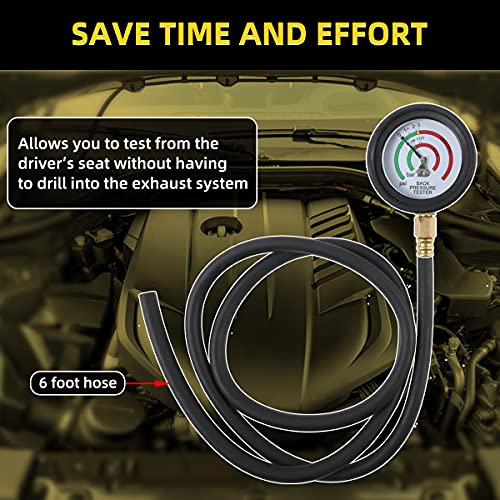 CMTOOL Exhaust Back Pressure Tester with 6Foot Hose, Exhaust Back