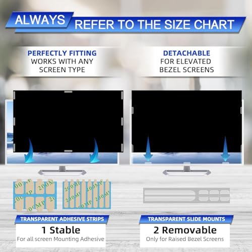 Image of FILMEXT [2 Pack] 24 Inch Computer Privacy Screen, 16:9 Aspect Ratio | Monitor Privacy Filter Anti-Glare, Anti-Blue Light & Anti-Spy ,Removable Anti-Scratch Screen Protector for 24-Inch Monitors