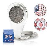 Golf Ball Marker Clip - American Flag marker - Attach To Your Pocket Edge, Belt, Clothes - Strong, Easy To Use Magnetic Mechanism - Transparent Color To Match With Anything- Great Gift!