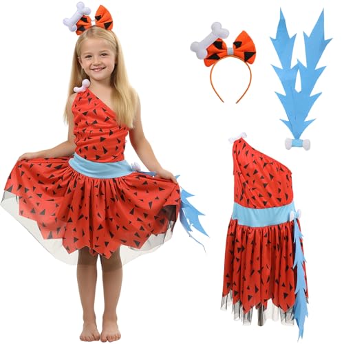Crazycos Stone Age Costume Girls Caveman Appliques Kid Baby Girls Historical Toddler Boys Girls Caveman Prehistoric Cave Stone