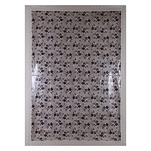 Image of Heart Home Rose Design Waterproof Dining Table Cover|Tabletop for Home Decoration with Cream Lace Border, 60X90 inch (Cream)