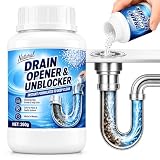 Drain Unblocker, Sink Unblocker & Drain Cleaner Powder, Fast-Acting Foaming Bathroom Drain Unblocker for Kitchen Sinks, Showers & Toilets, Removes Hair, Grease, Soap Scum, Food Clogs (260g)