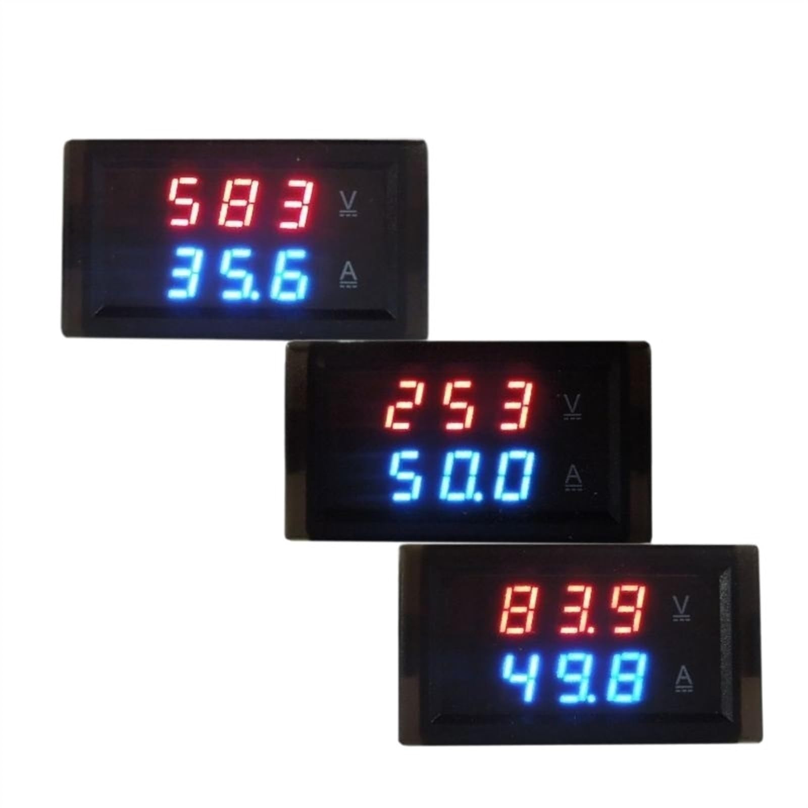 ZXTIIEUF Transformer DC 50A DC 100V 300V 600V Voltmeter Ammeter DC Voltage Current Panel Meter Sensor Meter with CT 0.28'' LED
