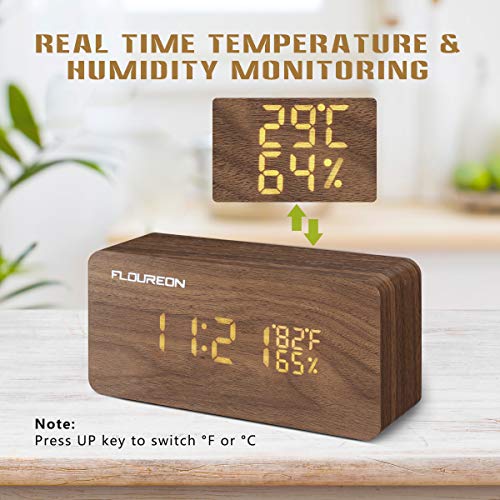 FLOUREON Sveglia da Comodino Silenziosa Orologio