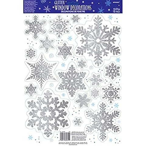 Amscan Glittery Snowflake Window Decor Cover