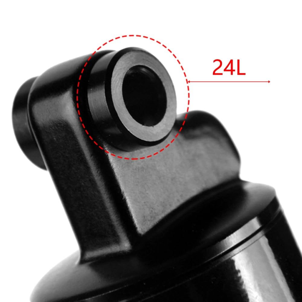 Amortiguador de choque de bicicleta, amortiguador hidráulico con tornillos de buje Muelle de bicicleta Amortiguador trasero para bicicletas de montaña de carretera de 125 mm/150 mm/165 mm/185 mm