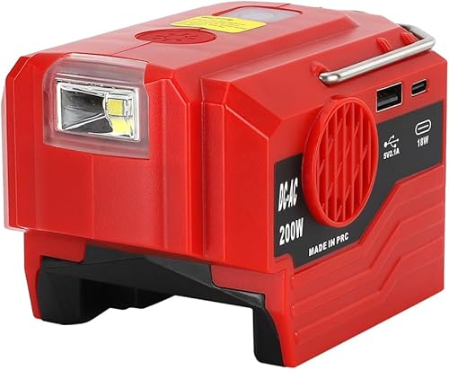Generador inversor de 200 W compatible con Milwauke 18 V batería de litio portátil estación de energía para inversor 18 V CC a CA 110 V-120 V