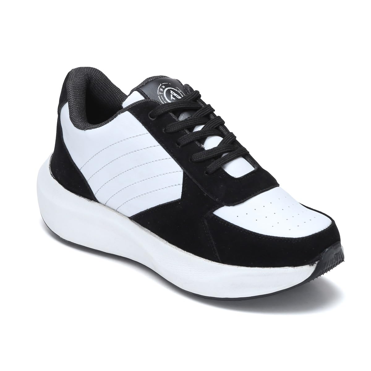 THNXBRO Men's Casual Bomber-2 Running Stylish Shoes (Bomber-2) (Black & White, UK Footwear Size System, Adult, Men, Numeric, Medium, 8)