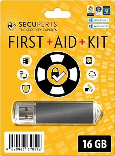 SecuPerts First Aid Kit โ First aid kit for Windows โ Data Recovery and Virus Scanning โ 16GB USB3.0 stick