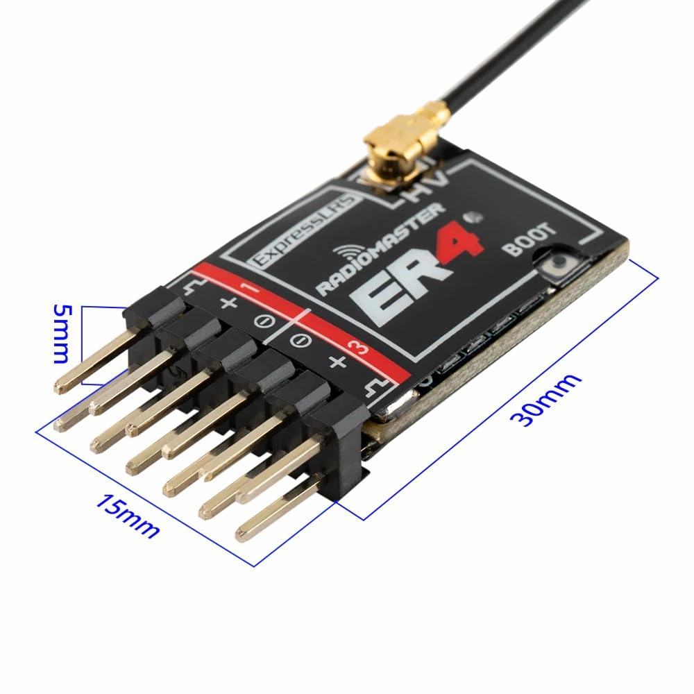 Amazon | RadioMaster ER4 2.4GHz ELRSレシーバー 4CH PWM受信機