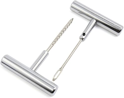 Miniatura 2 de Kit de reparación de pinchazos de neumáticos sin cámara para coche, motocicleta, bicicleta, tono plateado