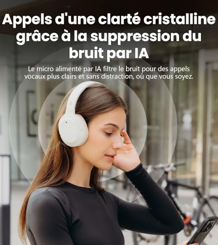 Casque Audio Over-Ear Bluetooth V6.1 Edifier W820NB Plus Multipoint à Réduction de Bruit Active