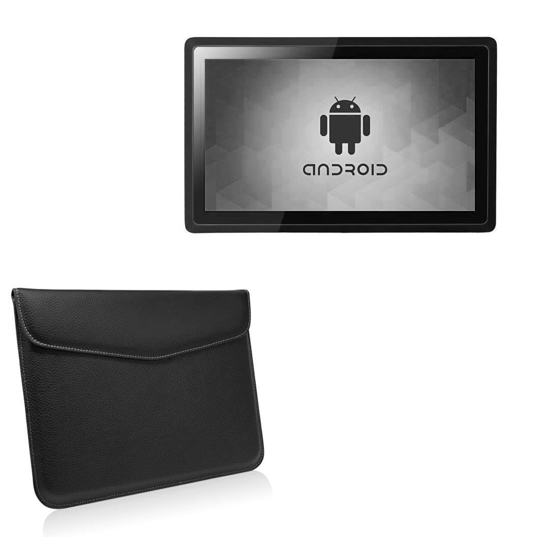 BoxWave Case Compatible with Geekland GK-N701-AND (7 in) - Executive Leather Pouch, Slim Leather Sleeve Cover with Soft Lining - Jet Black