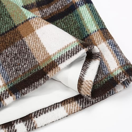 Idealsanxun Green Plaid Skirts For Women Trendy 2024 Fall Fashion Wool Tweed High Waisted Pencil Knee Length Midi Skirt With Slit Winter Clothes thumb #4