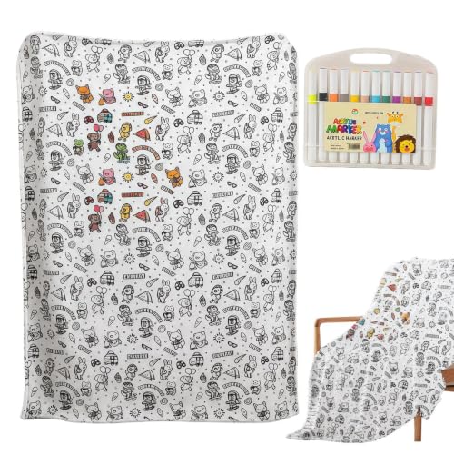 Couverture de coloriage adulte avec 24 marqueurs pour canapé et lit