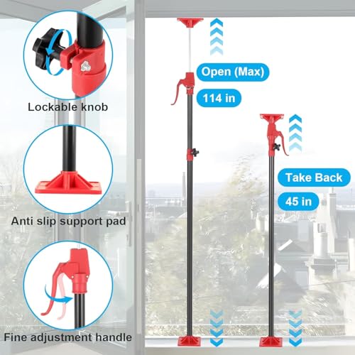 Cabinet Jack Support Pole, 45"-114" Cabinet Jacks for Installing Cabinets, Adjustable Support Pole with 154 lbs Capacity for Cabinet Jack by FAHKNS - Image 3