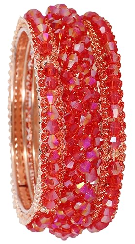 Image of NMII Stylish Pearls Alloy Metal Kada Bangles Set For Women and Girls | Fancy Metal Bangles | Trendy Design Bangles For Girls | Wedding, Party, Shadi Fashion Jewellery-Set of 6 Bangles