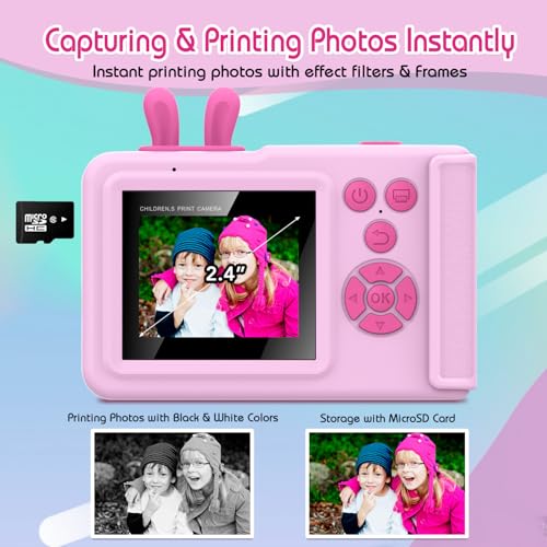 image for SSA Kids Instant Print Camera,1080P Videos Digital Camera for Kids, To