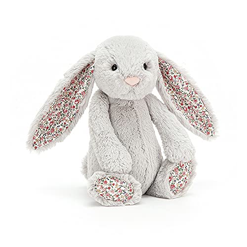 Jellycat Blossom Silver Bunny Stuffed Animal, Medium 12 inches - Rabbit and Bunny Plush Toy - Classic Children's Gift