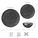 bzyoo 12 Piece Black Melamine Dinnerware Set - Durable, Dishwasher Safe Black Plates and Bowls - Ideals for Parties, Camping Dish Set La La Mandala