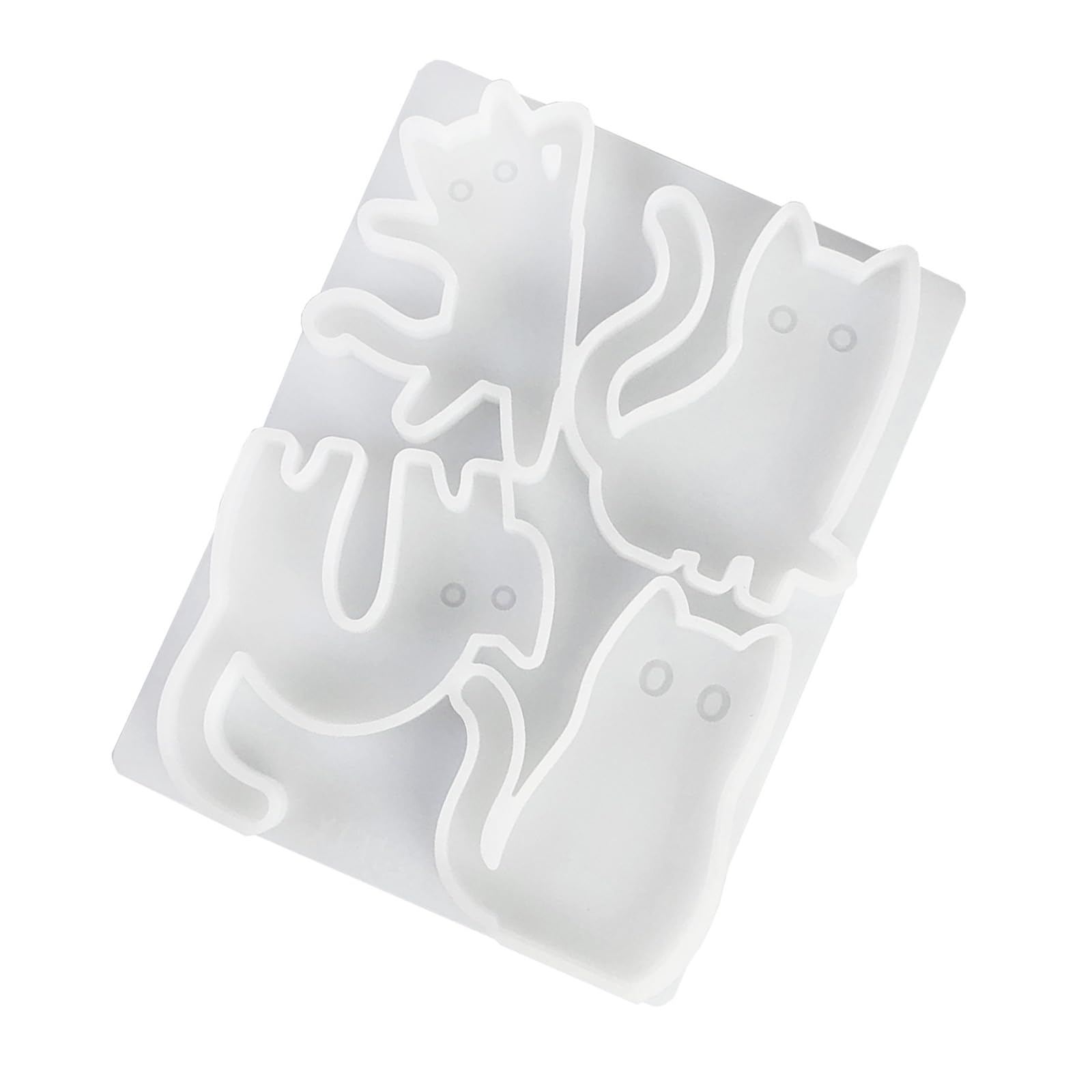 Tsophreniq Kitten Silicone Molds 4 Cavities Silicone for Resin Casting Making Soap Chocolate Kitten Mold