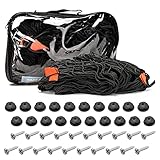 MUSCCCM Anhängernetz Dehnbar für Anhänger der Größen 1x2 m bis 2x3 m -engmaschig mit Schwarz Gummiseil für Transportsicherheit, Außengehege für Kaninchen, Sandkastenabdeckung, Balkonnetz elastisch