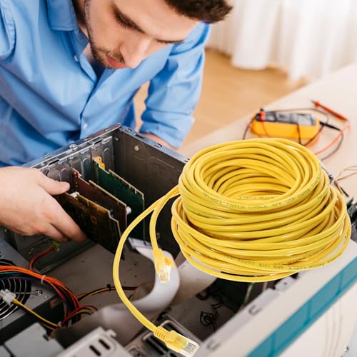 Cable Ethernet Cat 5E Patch Cord RJ45 20M Amarillo miniatura 3