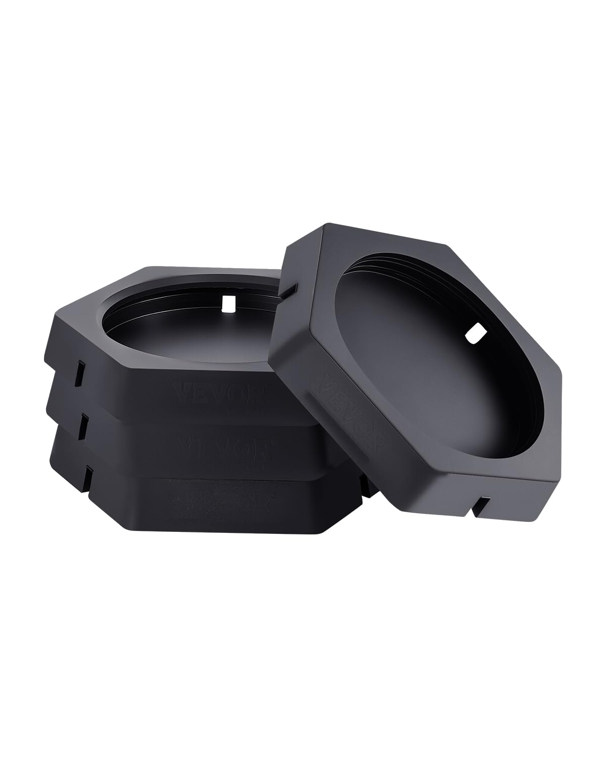 VEVOR RV Leveling Pads, 4-Pack Rubber Trailer Jack Pads, Each with 5000 lbs Capacity, Jack Stabilizer Padding with Large Surface Area, Ideal for 10" Round Feet, 5th Wheels Class A/C Motorhomes Camper