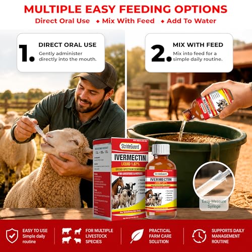 Dewormer for Horse, Dewormer for Goat and Cattle & More, Ivermectin Liquid for All Wormers, Tapeworms, Roundworms & Hookworms - Image 7