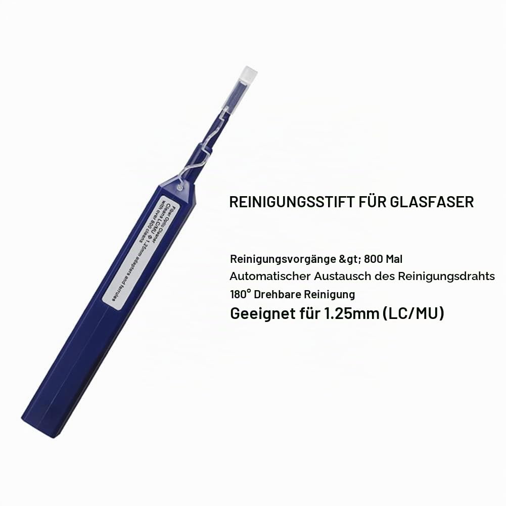 12-Teiliges Glasfaser-Reinigungsset Glasfaser-Reinigungswerkzeug mit Reinigungskassette Lupe für LC-AnschlüSse