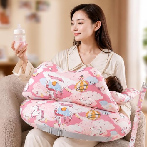 Image of Proliva Feeding Pillow for New Born Baby with Detachable Cover Breast Feeding & Maternity Nursing Pillow for Breastfeeding Support for Baby Feeding Pillow for Mom
