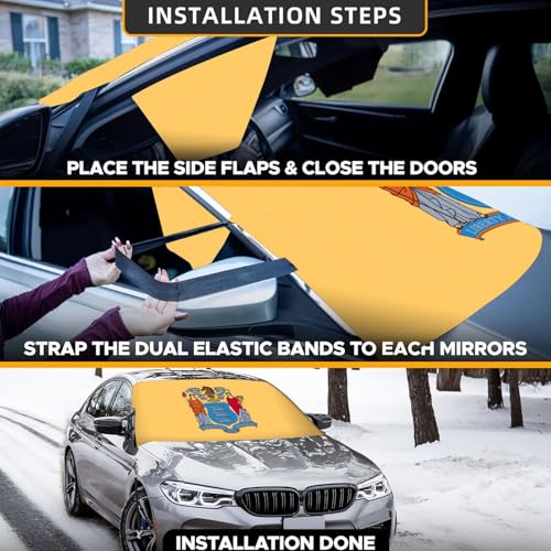 Cubierta para parabrisas de coche Nueva Jersey protector solar invierno 4