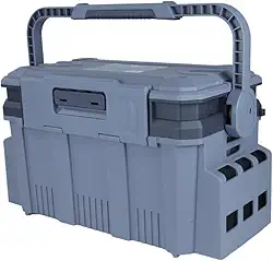 Pesca Brasil, Caixa de Pesca 452526 Amplo Espaço Com Estojo e Divisórias Ajustáveis Ideal para Iscas Anzóis e Chicotes, Cinza