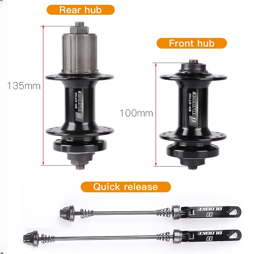KOVBOX MTB Bike Disc Brake Hubs 36 Hole Bicycle Quick Release Hub Front Rear Ball Bearing Hub Set,for 7 8 9 10 11 Speed Cassette