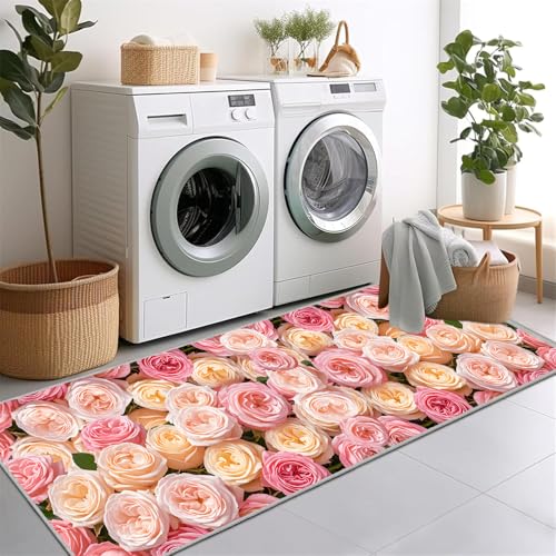 Tapete Pasillo Rosas Degradado Rosa-Amarillo 1.3x7ft miniatura 5