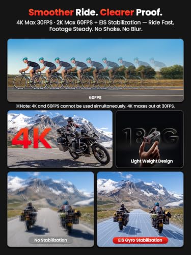 AKEEYO 730Pro 4K Motorcycle Dash Cam