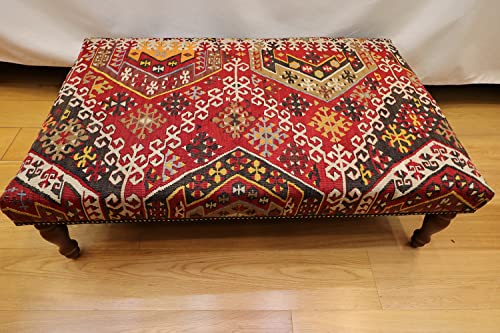 Large Kilim Ottoman Table Stool - Size:123 X 76 cm Code R4725