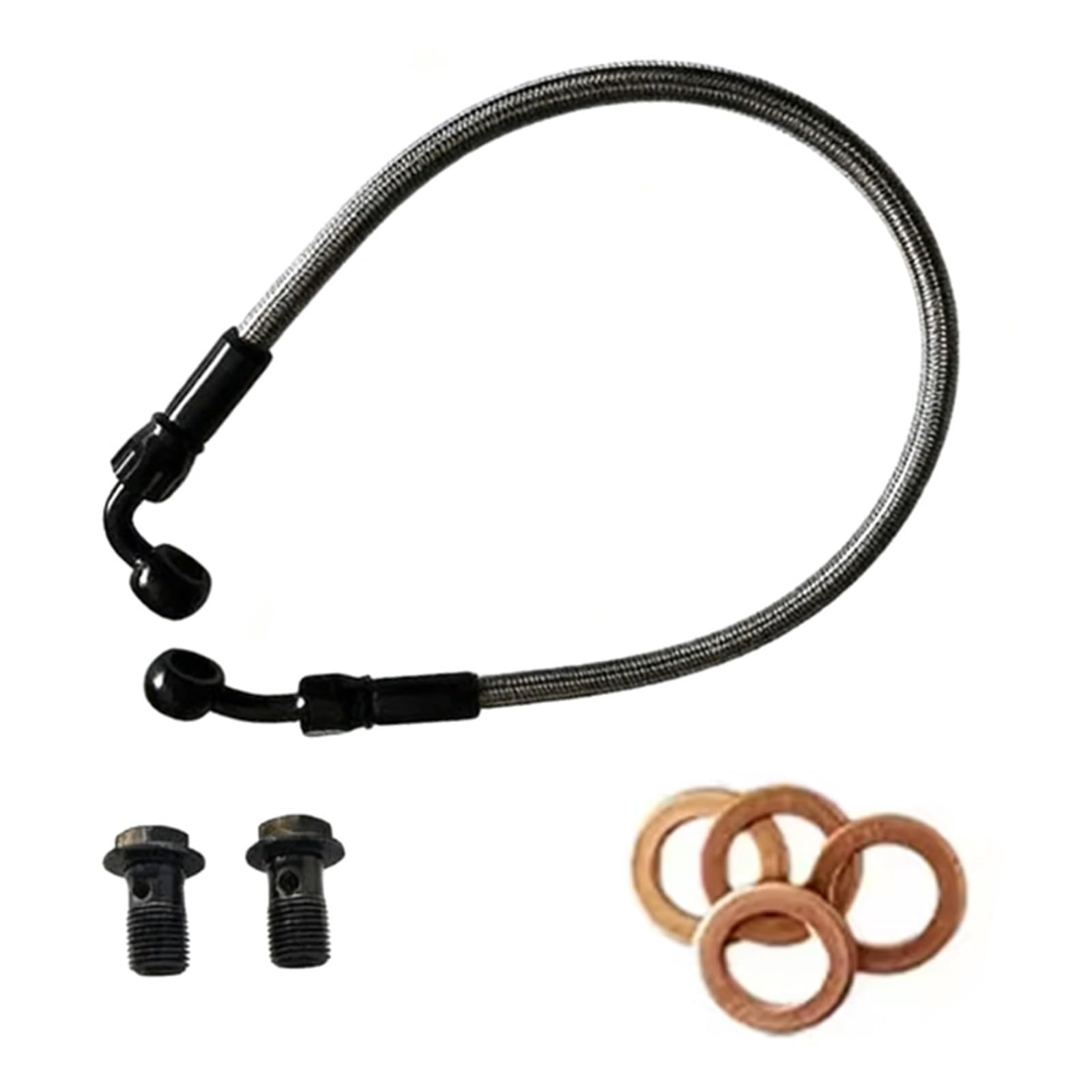 Hydraulic Brake Hose 28°-90° Motorcycle Motocross Dirt Pit Bike AN3 M10 Hydraulic Clutch Tube Master Cylinder Braided Brake Hose Fittings Oil Pipe Accessories(3500mm)