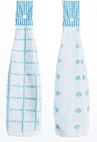 Vista 8 de 2 toallas de algodón de cocina clásica/toalla absorbente/toallas colgantes/toalla de mano, rayas rojas