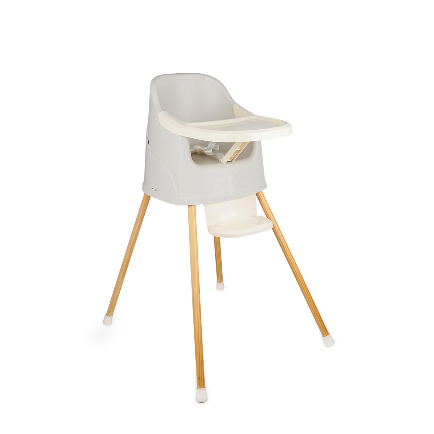 THERMOBABY - Chaise Haute Bébé 2 en 1 Youpla - Évolutive En Rehausseur Chaise Enfant - Tablette Amovible - Harnais 3 Points - Dès 6 Mois, Jusqu'à 3 Ans ou 15kg - Fabriqué En France - Gris velours