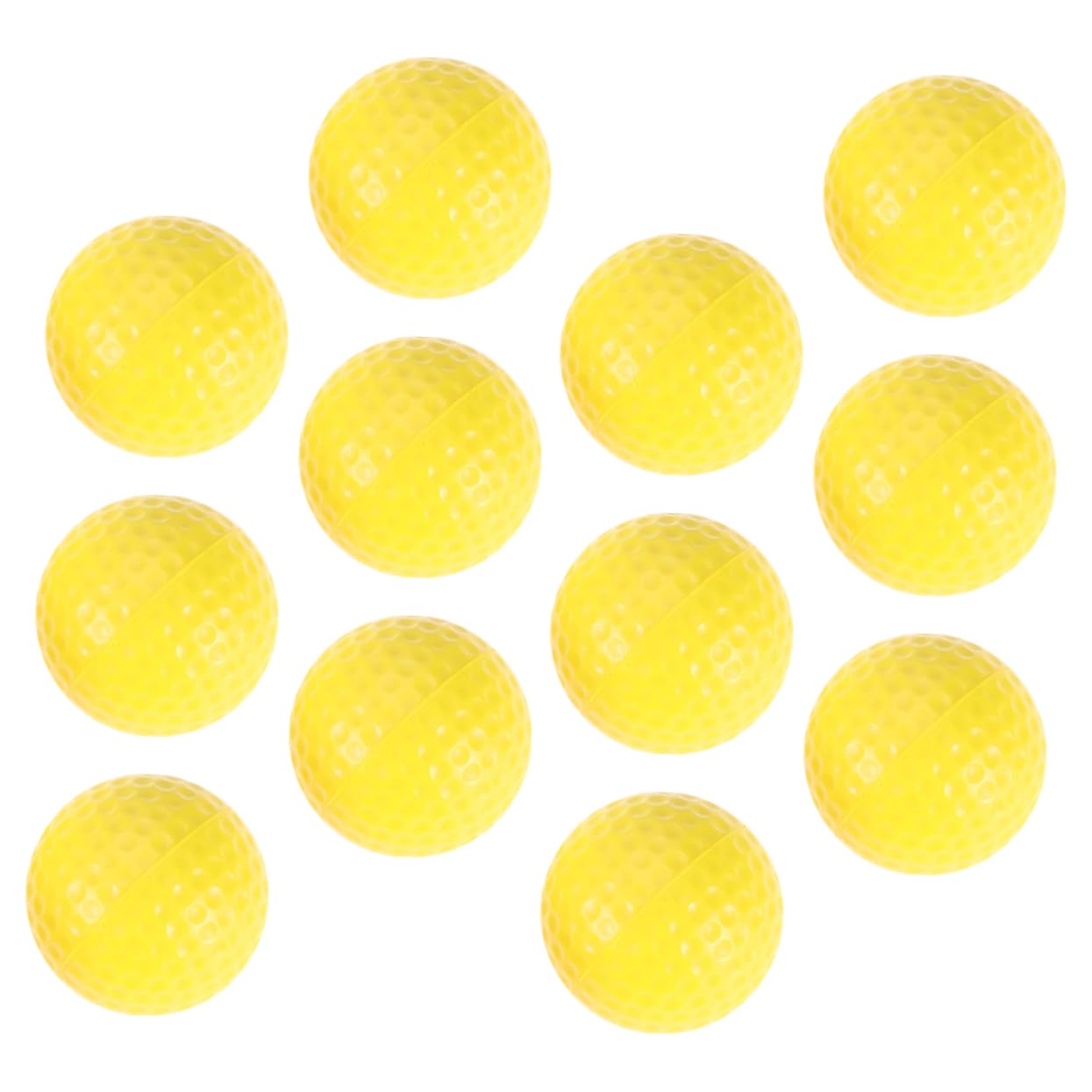KOMBIUDA 12pcs Lightweight Golfing Practice Balls for Indoor and Outdoor Training Portable Yellow for Beginners