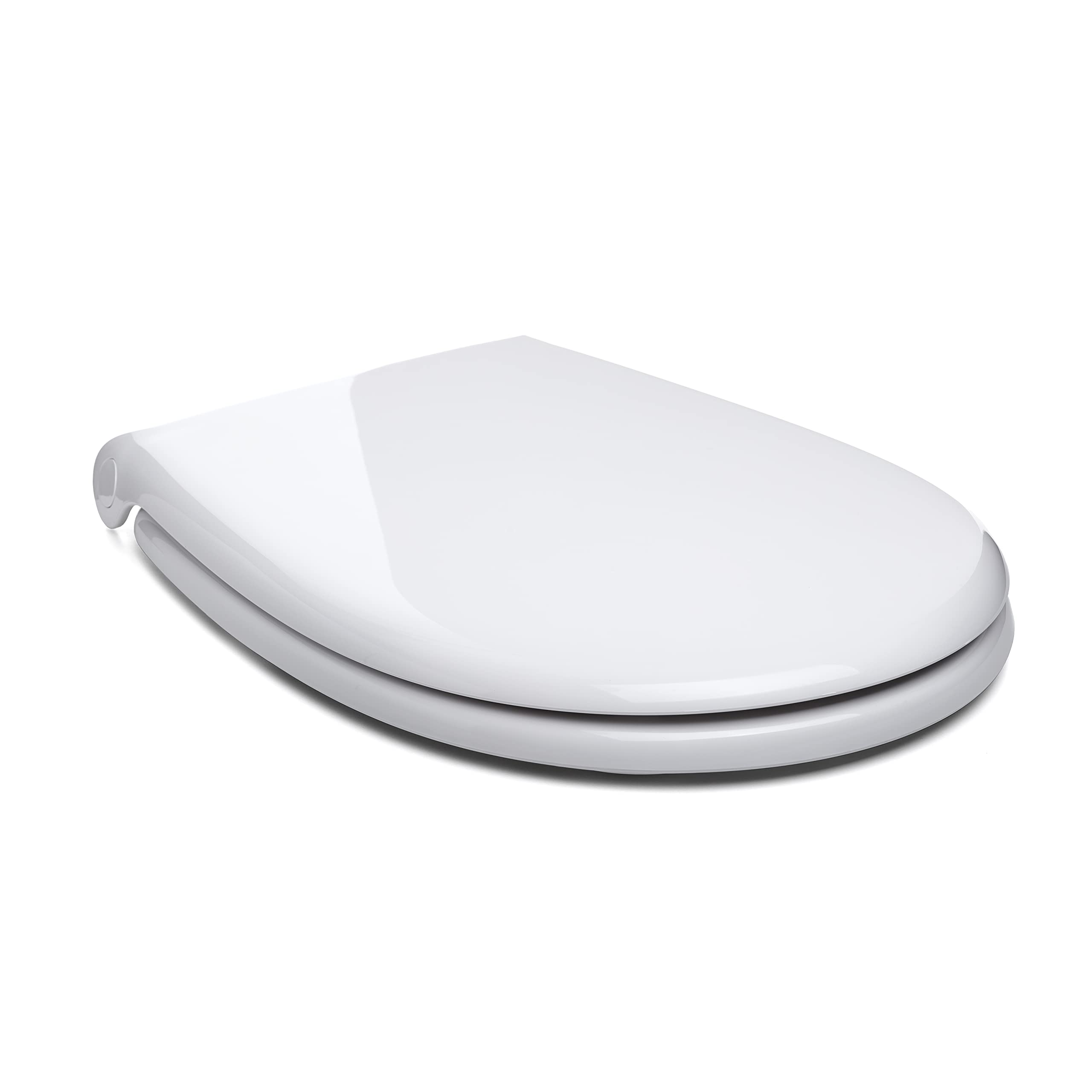 TATAYTATAY Toilet seat, with controlled fall, elegant design, super flat, made of anti-bacterial PP, colour: white with glossy finish. Robust and highly impact resistant