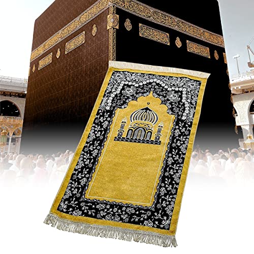 Tapis de prière pliable en chenille de coton CLMJHG doux et isolant