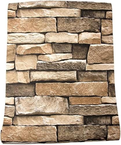 Rock Peel and Stick Wallpaper - Self-Adhesive & Removable Wallpaper Stone Decorations Contact Paper...