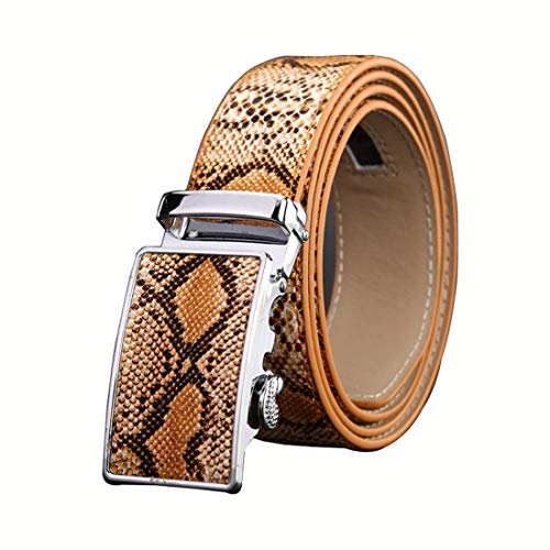 Fashion Men's Snake Print Belt Automatic Buckle Snakeskin Embossed Belt Genuine Leather Designer Jeans Belts2