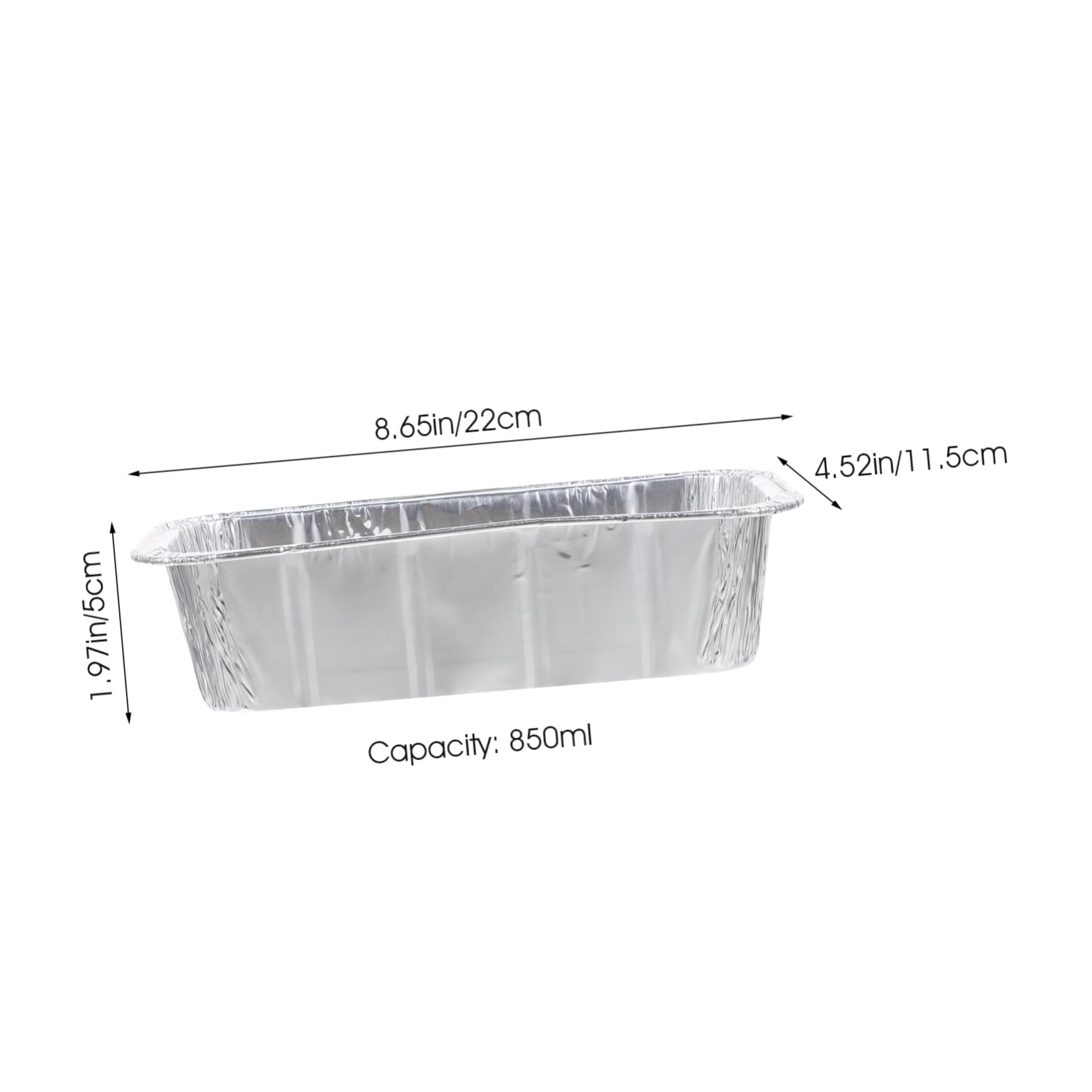 Moules à Gâteau en Aluminium Argenté en Aluminium Épais Jetables Lot de 10 850 Ml, Légers et Portables, pour Cuisson de Pain et Pâtisserie