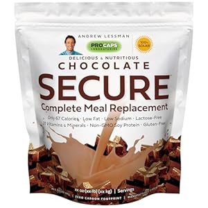 Andrew Lessman Secure Soy Complete Meal Replacement – Chocolate 100 Servings (Bag) – Only 67 Calories, 7 Grams Non-GMO Soy Protein, Vitamins & Minerals, Low-Fat, Nutritious & Delicious, Instant Mix