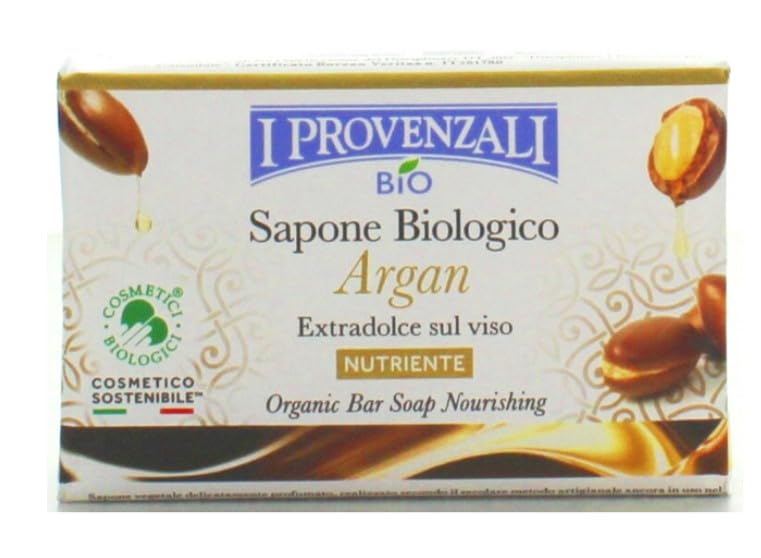 I ProvenzaliBio, Organic Soap with Argan 150 gr (5.3 Oz) 1 unit - Made in Italy [italian import]